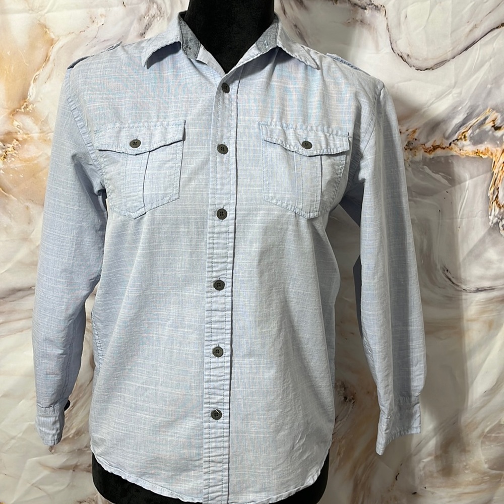 Paper Denim and Cloth Girls Button Down Adjustable Sleeve Collared Size 10/12